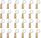 Wine Bottle Lights with Cork, Battery Operated 24 Pack 20 LED Cork Shape Silver Wire Fairy Mini String Lights(No Bottles) for DIY, Party, Decor, Christmas, Halloween,Wedding (24, Cool White)