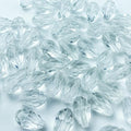 100pcs 8x12mm Teardrop Crystal Glass Beads Vertical Hole Faceted Glass Teardrop Spacer Beads for Bracelets Necklace Earring DIY Jewelry Making Craft(Transparent)