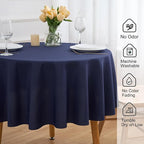 Navy Blue 6 Pack Round 60 Inch Tablecloth, Premium Polyester Table Cloth Washable Table Cover Stain and Wrinkle Resistant Decorative Table Cover for Party Wedding