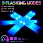 Foam Glow Sticks Bulk, 30 PCS Blue Light Up Foam Sticks 3 Modes, Glow Party Supplies for Wedding,Raves, Carnival, Concert, 4th of July, Halloween, Christmas, New Year