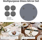 Round Mirror Centerpieces, 12" Round Glass Mirror Centerpieces for Tables for Wedding Decorations, Parties, Baby Shower Party, Glass Candle Trays