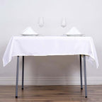 Efavormart 54x54 White Wholesale Linens Seamless Polyester Square Linen Tablecloth for Wedding Banquet Party Restaurant