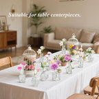 Tebery 20 Pack Glass Bud Vases, Clear Small Flower Vase for Centerpieces, Vintage Mini Glass Vase Set Bulk for Table Wedding Home Party Decoration
