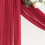 MLMC Red Wedding Arch Draping Fabric 2 Panels 29" x 20 FT Extra Long Gauze Drapes Sheer Backdrop Curtains 6.6 Yards Outdoor Drapery Panels for Wedding Baby Shower Party Ceiling Decoration