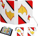 Madrigal Trading Card Binder 4 Pocket,400 Pockets Card Holder with 50 Removable Sleeves,Trading Card Albums for Game Cards,Premium Card Book, Game Cards & Sports Cards Red/White