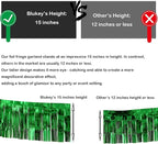 Thick 10 feet by 15 inches Green Foil Fringe Garland - Pack of 3 | Shiny Metallic Tassle Banner for Car Parade Floats, Wedding, Birthday | Wall Hanging Fringe Garland Banner (Green)