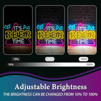 Beer Neon Sign for Wall Decor, Neon Lights Bar Sign for Home Bar Pub Home Party Man Cave Club, IT'S BEER TIME Neon Light Dimmable Decoration USB Powered with Switch