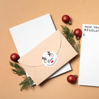 36pcs Personalized Christmas Stickers Gift Wrap Labels-Available in 12 Templates Custom Waterproof Cute Santa Reindeer Decals for Christmas Gift Box Tags Party Decorations Envelopes (Round Sticker)