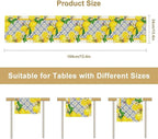 Lemon Table Runner,Spring Summer Seasonal Yellow Blue Table Runner for Kitchen Dining Table Home Party Decoration 13x108 Inch