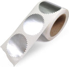 NextDayLabels Silver Seals for Certificates, Silver Metallic Embossing Stickers with Serrated Edge for Certificates, Packaging and Envelopes - 2 Inch Round, 250 Stickers Per Roll - Made in The USA