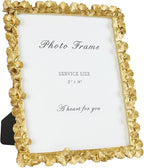Cuspin 11x14 Picture Frame Vintage Gold Frames, Ornate Leaf Textured Hand-Crafted Resin with Glass Front, Gold Picture Frames for Tabletop Display, Retro Design Home Decor