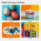 ARTISTRO 24 Metallic Dual-Tip Acrylic Paint Markers for Rock, Canvas, Glass, Wood, & More Fine + Dot Tips