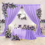 AK TRADING CO. 10 feet x 10 feet Polyester Backdrop Drapes Curtains Panels with Rod Pockets - Wedding Ceremony Party Home Window Decorations - Lavender