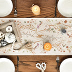 Artoid Mode Floral Leaves Fall Table Runner, Wild Flowers and Grasses Seasonal Autumn Kitchen Dining Table Decoration for Home Party Decor 13x36 Inch