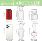 Modern Clear Glass Bud Vase Set: Glasseam 4Pcs Small Mini Flower Centerpieces Vases Handmade DecorativeCute Short Window Corner Home Decor for Wedding Reception Dining Table Single Rose Flowers
