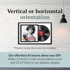 Creative Picture Frames 16" x 24" Jukebox Vinyl Frame Display with Double White-Black Matting, LP Record Album Frame for Wall Decor, White/Black, Pack of 4