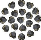 PATIKIL 20 Pcs Natural Heart Shaped Crystal Stone, 0.6 Inch Mini Polished Love Gemstone Crystal, Pocket Rock Engraved Worry Stones for Women Gifts Meditation, Red Brown
