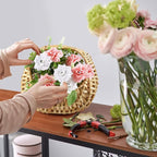 Taiyin 6 Pack Rattan Flower Girl Basket Small Half Moon Straw Wicker Basket with Handle Ideal for Wedding Flower Girl,Picnic,Garden Storage and Home Decor (Nature)