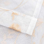 Sheer Curtains Gold 45 Inch Length,Floral Embroidered Rod Pocket Voile Drapes for Living room, Bedroom, Window Treatments Semi Curtain Panels for Yard, Patio, Villa, Parlor, Set of 2, 52"x 45".