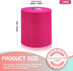 6" x 200 Yards Fuchsia Tulle Fabric Rolls, Hot Pink Spool Tulle Ribbon for DIY Tutu Skirt Wedding Decoration Baby Shower Birthday Party Backdrop Gift Wrapping Bow Craft Supplies