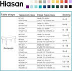 Hiasan Light Gray Rectangle Tablecloth - Waterproof Spillproof and Wrinkle Resistant Washable Polyester Table Cloth for Dining Party, 70 x 120 inch