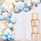 MEETSKY White Backdrop Curtains for Parties - 10ft x 8ft Wedding Photo Background Curtain Rod Pocket Fabric Drapes Panels for Birthday Holiday Party Home Decoration, 5ft x 8ft, 2 Panels
