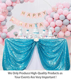 ShinyBeauty Sequin Tablecloth 72x72-Inch Turquoise Square Sequin Table Cover Aqua Glitter Table Cloth for Parties Sparkly Table Linens for Weddings Bridal Shower Birthday Party Event Table Decor