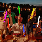 Glow Foam Sticks Bulk, 24 Pcs Yellow Giant LED Light Up Sticks 3 Modes Flashing Glowing Baton Wands Party Supplies for Easter, Wedding, Raves,Concert,Birthday,Christmas, Halloween