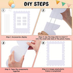 32 x 24 Inch Large Blank DIY Photo Booth Props Picture Frame Party Frame DIY Photo Booth Props Selfie for Birthday, Graduation, Christmas Holiday Party(White,Scalloped)