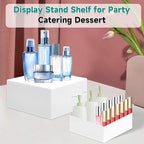 6Pcs Buffet Risers,Food Risers for Buffet Table Display Stand Shelf for Party Catering Dessert Jewelry Collectibles Acrylic Cube Boxes Display Nesting Risers (White-L(5,6,7,8,9,10))