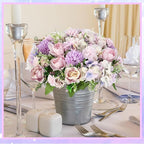 Tigeen Artificial Flowers Artificial Peonies Silk Flowers Faux Peony Fake Peony Silk Hydrangea Bouquet for Wedding Table Centerpiece Floral Vase Decor(Purple,24 Bundles)