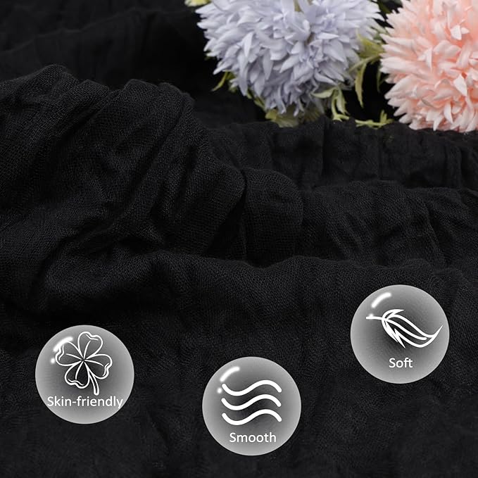 6 Pack Black Halloween Cheesecloth Table Runner 10ft Boho Gauze Fabric Cheese Cloth Table Runner 35 x 120 Inch Rustic Sheer Runner for Wedding Decor Baby Shower Party Table Centerpiece Decoration