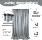 10 x 7 Feet Grey Backdrop Curtain for Partie, Background Curtains for Photoshoot, Birthday, Wedding, Halloween, Thanksgiving, Christmas Day, New Year Party Decorations 5Ft x 7Ft, 2 Panels