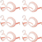 30th Birthday Glasses - 6 Pairs Rose Gold 30 Years Old Glasses with Rhinestones Frame, Funny Plastic Costume Photo Booth Props for 30th Anniversary Party Decorations