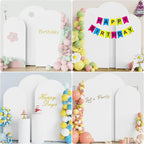 Fomcet Set of 3 Wedding Arch Cover 6FT, 6.6FT, 7.2FT White 2-Sided Round Top Spandex Arch Backdrop Cover Fitted Fabric for Birthday Party Baby Shower Wedding Arch Stand Decoration