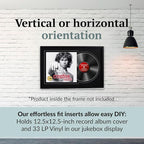 Creative Picture Frames 16" x 24" Jukebox Vinyl Frame Display with Double Matting, LP Record Album Frame for Wall Decor, Black/Black, Pack of 4