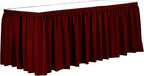 Ultimate Textile Pleat Polyester Fabric Table Skirt - Machine Washable Flame Resistant with Clips for Events, Weddings & Trade Shows, Cut & Sewn in Paterson, NJ - Cherry Red, 7' Shirred Pleat