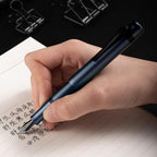 Hongdian M2 Black Forest Mini Fountain Pen, Extra Fine Soft Nib & Sleek Shape Aluminium Short Pocket Travel Pen (Midnight Blue)