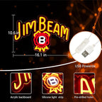 Bar Neon Sign, Jim Beam Whiskey LED Neon Light for Wall Decor, USB Powered Neon Signs, Acrylic Neon Lights for Man Cave, Bedroom, Home Bar, Store, Club, Bistro, Party, Gifts
