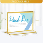 Hoteam 24 Pack 7 x 5 Clear Acrylic Sign Holder with Gold Borders, Gold Picture Frame, Double Sided Wedding Table Number, Acrylic Menu Stands for Wedding Table, Restaurant Sign, Photos Display