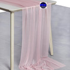 MDS Halloween Chiffon Table Runner - 5 Pack, 29 x 170 Inches, 14ft Each - Sheer Spooky Table Runners for Haunted House Parties, Trick-or-Treat Tables, Witchy Décor, Wedding & Events - Blush Pink