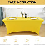 2-Pack 8ft Spandex Table Covers for Rectangle Folding Tables - Washable Elastic Tablecloth - Ultimate Fitted Table Protector for Birthday Parties, Trade Shows, Banquet