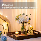 Glasseam Cylinder Vases Set of 12, Hurricane Candle Holder Clear Different Sizes, Modern Glass Cylinder Vase, Glass Vases for Centerpieces for Home Decor Wedding Centerpieces, Events, 4''+ 6''+7.8''
