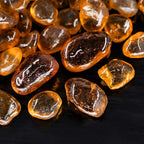 Hilitchi Glass Stones Non-Toxic Beautiful Smooth Vibrant Colors Vase Filler, Table Scatter, Aquarium Fillers, Gems Displaying, Gem Glass Confetti [Amber Stone Aprox. 1lb(455g)/Bag]