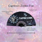 DeFlare | Cosmic Zodiac Rave Fan | Zodiac Sign Hand Fan | Astrology Rave Fan | Hand Fan | Large Rave Fan | Large Clacking Fan