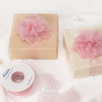 Ribbli Rose Pink Sheer Organza Ribbon,1-1/2 Inches x Continuous 50 Yard Use for Gift Wrapping,Bouquet Wrapping,Wedding Decoration,All Crafting and Sewing
