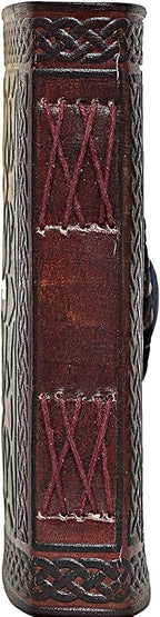 cuero 3 Moon Blue Lapiz Embossed Vintage Leather Journal | 240 Pages of Antique Handmade Deckle Edge Vintage Paper, Leather Sketchbook, Drawing Journal, Great Gift (6 inch by 8 inch, brown)
