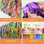 BEISHIDA 2 Pack Metallic Tinsel Foil Fringe Table Skirts for Rectangle & Round Tables Green Kids' Birthday, Holiday Party, Cartoon Party Decorations - Perfect for Birthday Baby Shower Festive Events