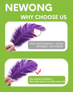 NEWONG 30pcs Purple Ostrich Feathers Natural Bulk 9-12inch(23-30cm) Vase Craft Wedding Home Party Centerpieces Christmas Day Decoration
