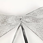 50pcs 3-1/2" Silver Twist Ties Metallic Silver Bows with Twist Tie Bows Fish Tail Cuttiog(Silver.)